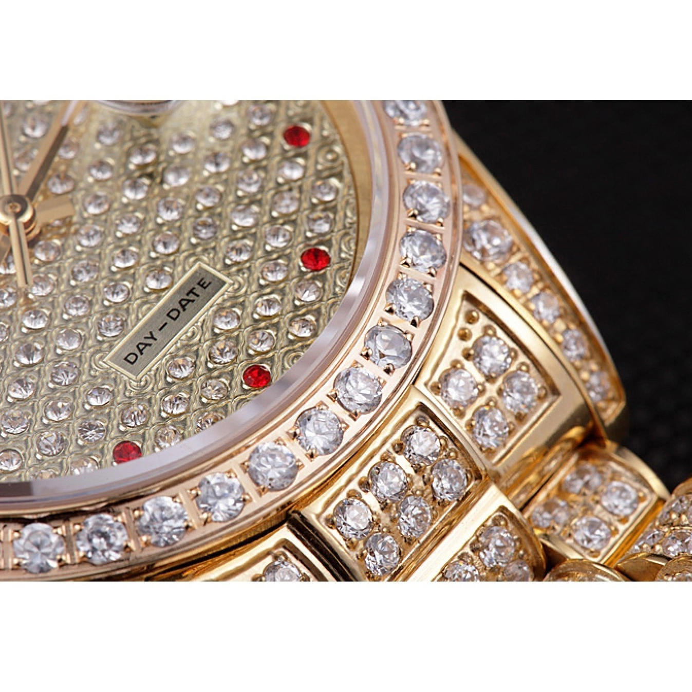 Aaa replica watch Diamonds Yellow Gold-srl185 Day-Date Swiss Rolex 621615 0724